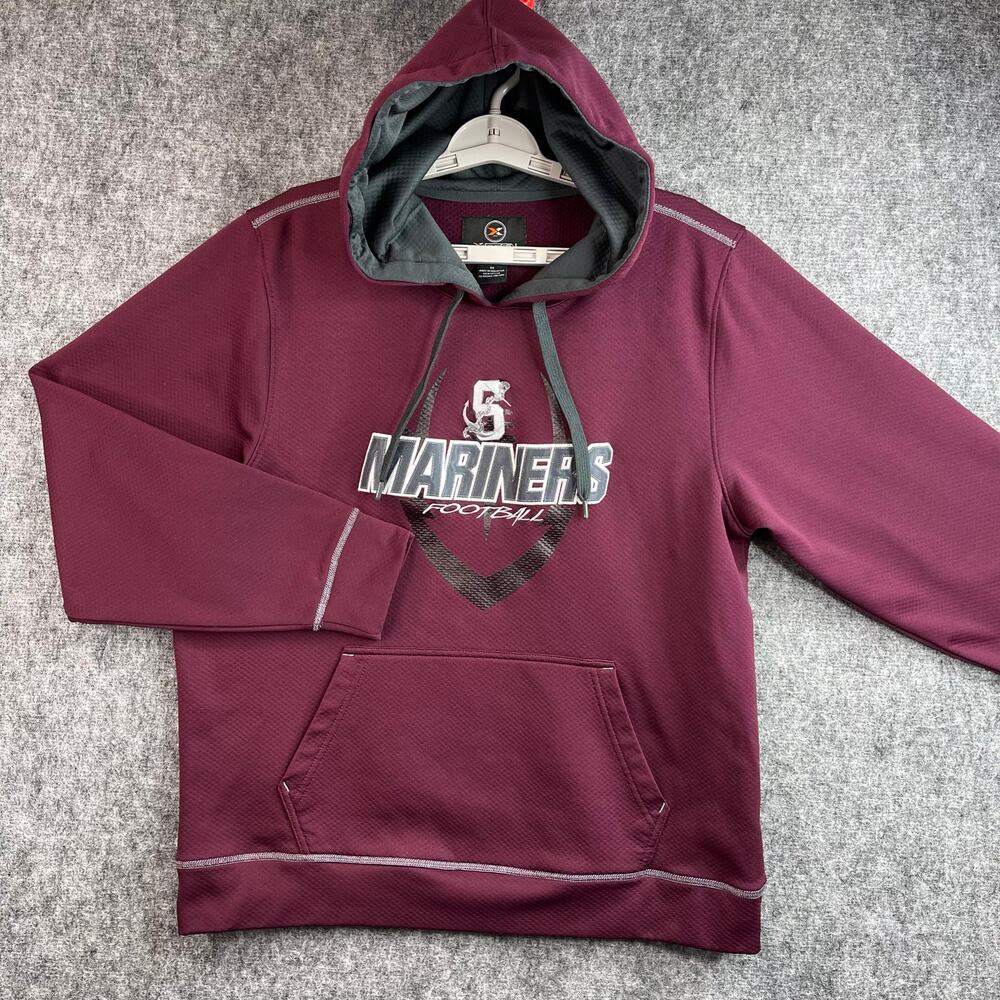 XGrain Medium Mens Burgundy Long Sleeve Pullover W Pockets Mariners Football